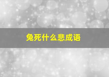 兔死什么悲成语