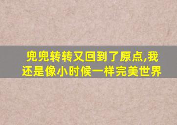 兜兜转转又回到了原点,我还是像小时候一样完美世界