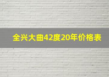 全兴大曲42度20年价格表