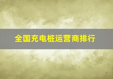 全国充电桩运营商排行