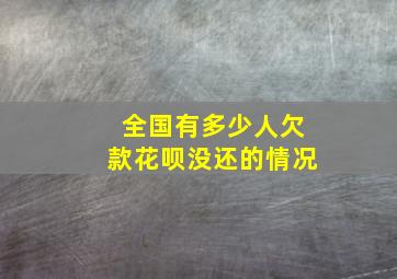 全国有多少人欠款花呗没还的情况