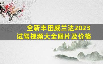 全新丰田威兰达2023试驾视频大全图片及价格