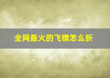 全网最火的飞镖怎么折