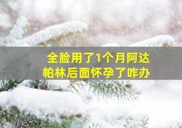 全脸用了1个月阿达帕林后面怀孕了咋办