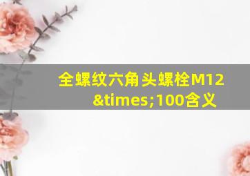 全螺纹六角头螺栓M12×100含义