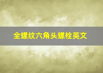 全螺纹六角头螺栓英文