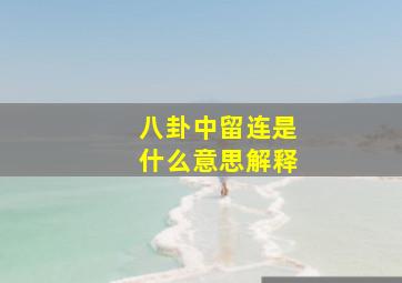 八卦中留连是什么意思解释