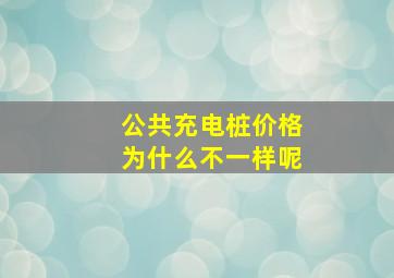 公共充电桩价格为什么不一样呢