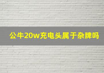 公牛20w充电头属于杂牌吗