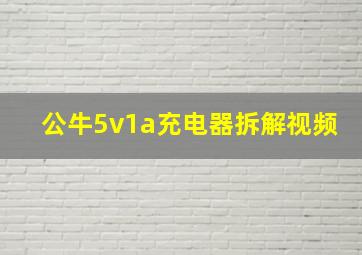 公牛5v1a充电器拆解视频