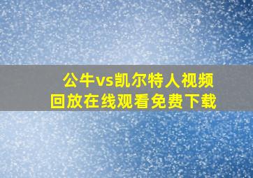 公牛vs凯尔特人视频回放在线观看免费下载