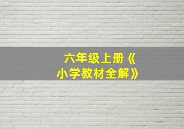 六年级上册《小学教材全解》