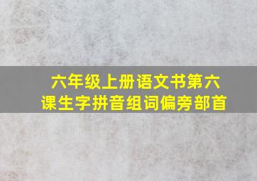 六年级上册语文书第六课生字拼音组词偏旁部首