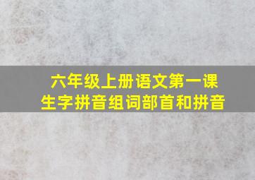 六年级上册语文第一课生字拼音组词部首和拼音