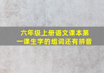 六年级上册语文课本第一课生字的组词还有拼音