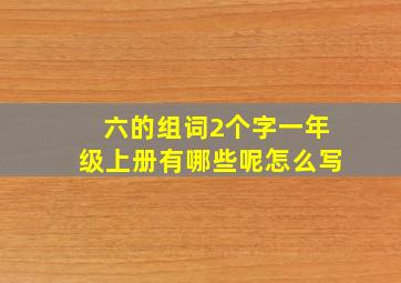 六的组词2个字一年级上册有哪些呢怎么写