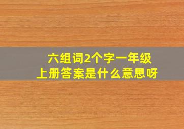 六组词2个字一年级上册答案是什么意思呀