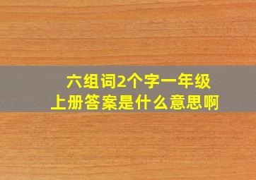 六组词2个字一年级上册答案是什么意思啊