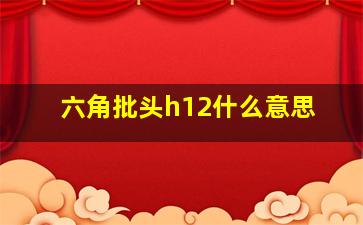 六角批头h12什么意思