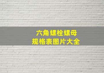 六角螺栓螺母规格表图片大全