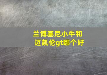 兰博基尼小牛和迈凯伦gt哪个好