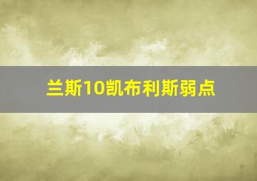 兰斯10凯布利斯弱点