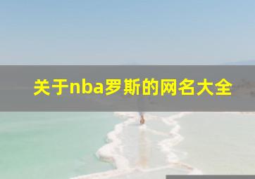 关于nba罗斯的网名大全