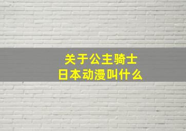 关于公主骑士日本动漫叫什么