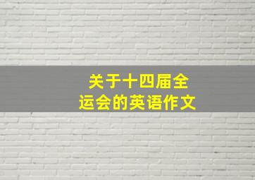 关于十四届全运会的英语作文