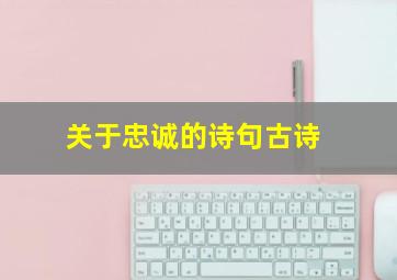 关于忠诚的诗句古诗