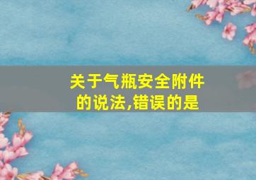 关于气瓶安全附件的说法,错误的是