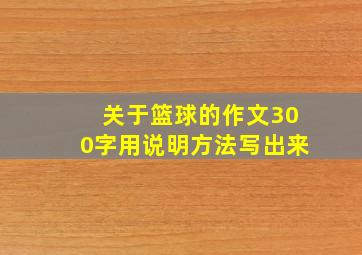 关于篮球的作文300字用说明方法写出来