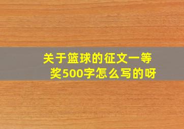 关于篮球的征文一等奖500字怎么写的呀