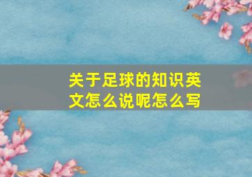 关于足球的知识英文怎么说呢怎么写