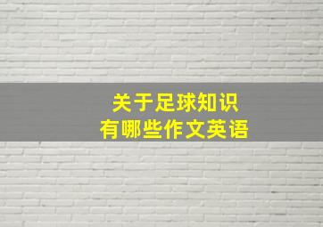 关于足球知识有哪些作文英语