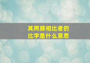 其两膝相比者的比字是什么意思