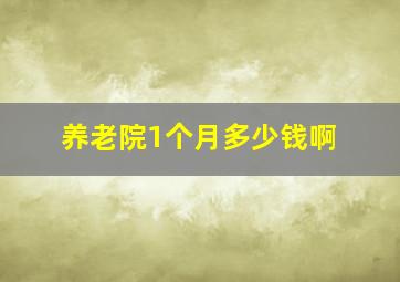 养老院1个月多少钱啊