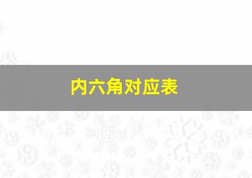 内六角对应表