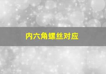 内六角螺丝对应