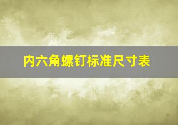 内六角螺钉标准尺寸表