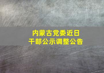 内蒙古党委近日干部公示调整公告