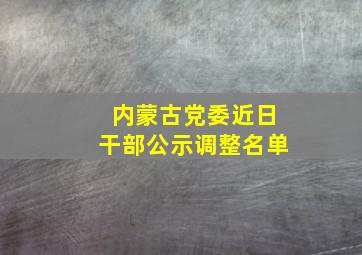 内蒙古党委近日干部公示调整名单