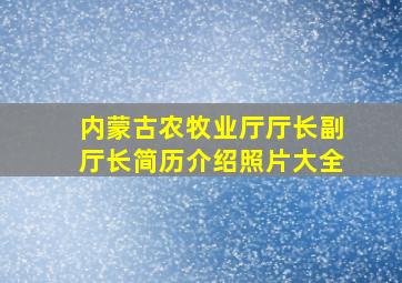 内蒙古农牧业厅厅长副厅长简历介绍照片大全