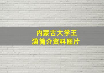 内蒙古大学王潇简介资料图片