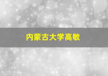 内蒙古大学高敏