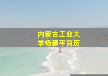 内蒙古工业大学杨建平简历