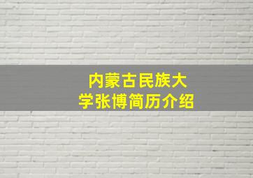 内蒙古民族大学张博简历介绍