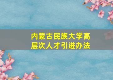 内蒙古民族大学高层次人才引进办法