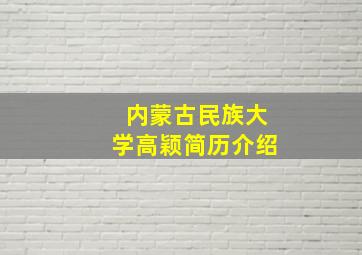 内蒙古民族大学高颖简历介绍