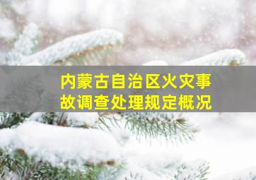 内蒙古自治区火灾事故调查处理规定概况